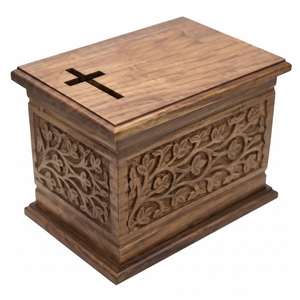 Urnas de cremación para adultos Urnas funerarias para cenizas de gatos y perros Urnas de entierro de madera Urnas hechas a mano a bajo precio - Product Image 1