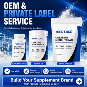 Ingrédients personnalisés, supplément de créatine monohydrate pour adultes, soutient la croissance musculaire, créatine monohydrate en poudre pour la nutrition - Product Image 4