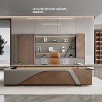 Escritorio Ejecutivo de Calidad Industrial con Superficie de Textura 3D, Pintura de 8 Capas, Cerradura con Código de Seguridad, Mesa Moderna para CEO de Oficina