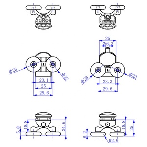 Roda Pancuran perangkat keras kamar mandi, rol pintu Pancuran geser baja tahan karat performa tinggi - Product Image 6