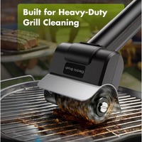 Brosse de nettoyage électrique sans fil rechargeable pour barbecue, en acier inoxydable, avec rouleau et grattoir, chargement USB, pour la rouille des grilles de barbecue domestiques