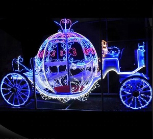 Luces LED con motivo de Reno 3D para Navidad, iluminación de trineo para centro comercial, decoración de carro de calabaza de ciervo - Product Image 4