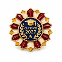 Badge personnalisé en alliage de zinc émaillé (dur et souple), broche de revers plaquée or pour événement caritatif, souvenir d'entreprise