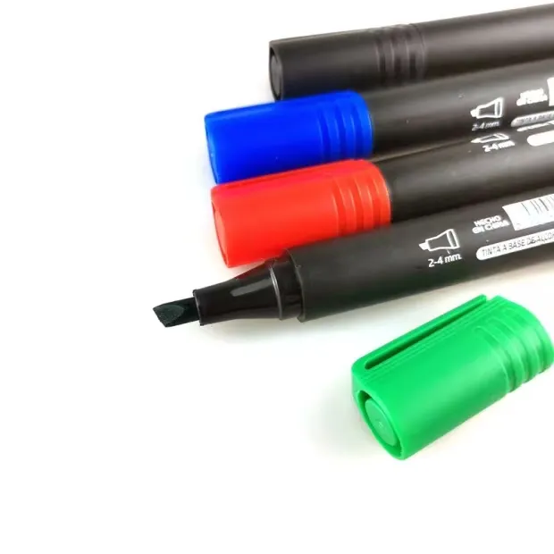 Prix de gros plastique 12 pièces/boîte bleu rouge noir vert stylos à bille stylo marqueur permanent