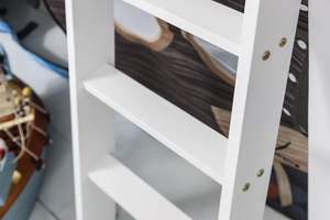 Lit superposé moderne en bois massif pour garçon avec toboggan et rangement caché, écologique, blanc, pour <span class=keywords><strong>chambre</strong></span> à coucher - Product Image 5