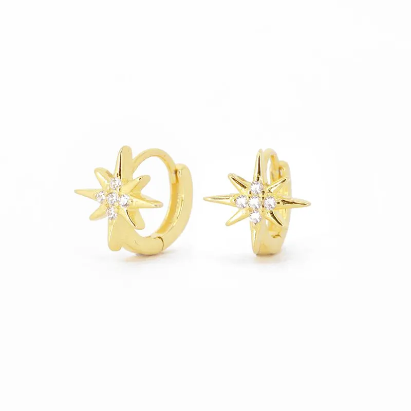 CANNER Новое поступление корейская мода эффектные изящные ювелирные изделия золотые серебряные звезды кольца маленькие серьги для женщин 2021