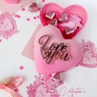 Valentinstag Kuchendekoration Acryl 'Ich Liebe Dich' Schild für Kuchenseite, Dekoration für Jubiläum, Hochzeit, Geburtstag, Partyzubehör