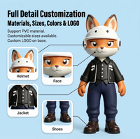 Fabrication sur mesure OEM/ODM de figurines de renard de dessin animé en PVC, jouets de collection personnalisés pour la décoration intérieure, vente en gros, cadeaux
