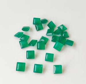 Piedra preciosa suelta facetada de ónix verde Natural hecha a mano corte cuadrado de calidad superior 3mm-30mm joyería al por mayor - Product Image 2