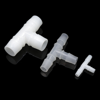 Raccords de tuyauterie en forme de T blanc égal en plastique PP PE 3 voies tuyau Tube barbelé réduisant té connecteur d'eau de jardin