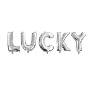 Factory 16 Inch Letter Lucky Balloons St. Patrick's Day Balloons Backdrop Foil Balloon For St. Patrick's Day Party Decorations