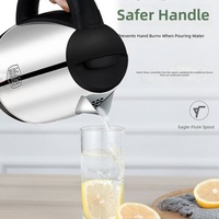 Bouilloire Électrique en Acier Inoxydable 2L pour le Commerce International, Qualité Alimentaire, Arrêt Automatique, Certifiée 3C, Utilisation Domestique, Hôtelière et Commerciale
