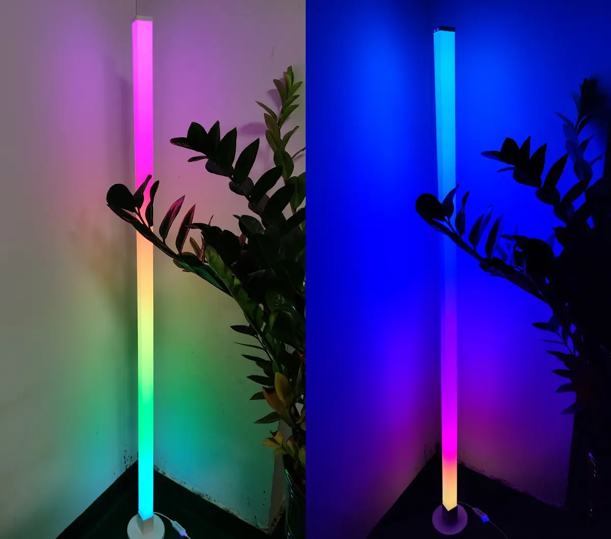 Многоцветный светодиодный Угловой напольный светильник с пультом управления для спальни