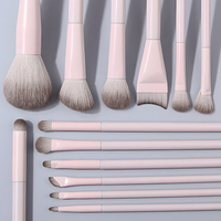 Ensemble de 13 pinceaux de maquillage professionnels avec poils synthétiques doux, étiquette privée OEM, logo personnalisé