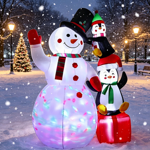 Unigz Muñecos Inflables de Nieve Personalizados con Luces LED para Exteriores, Decoración Navideña - Product Image 4