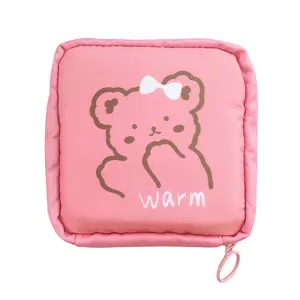 Portable mini fashion cosmetic bag cute tampon storage bag girl sanitary napkin pad makeup pouch
