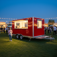 Nouvelles fonctionnalités, food truck compact carré entièrement équipé, food truck léger, remorque alimentaire mobile pour café, en-cas, pizza