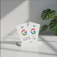 Carte NFC Google Review à une touche - Carte intelligente en PVC étanche pour évaluer votre entreprise et créer un lien vers les réseaux sociaux