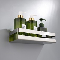 Wekis – Douche murale moderne en acier inoxydable à double niveau, écologique, à coins carrés, auto-adhésive, taille personnalisable pour salle de bain