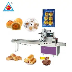 Automatic horizontal cupcake sponge cake pastry bun packaging machine