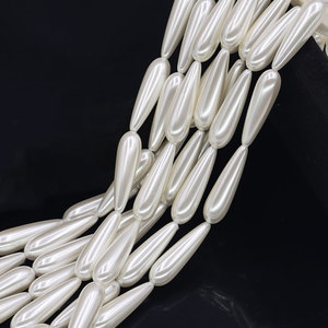 Perlas de Cristal de Vidrio en Forma de Gota de 8*30mm, Color Crema, Personalizables en Color y Tamaño, para <span class=keywords><strong>la</strong></span> Elaboración de Vestidos de Novia y Pendientes - Product Image 3