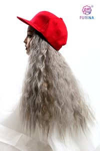 Furina Fashion beauty <span class=keywords><strong>parrucca</strong></span> appassionato e Hip hop girl fluffy <span class=keywords><strong>afro</strong></span> wave <span class=keywords><strong>parrucca</strong></span> sintetica lunga <span class=keywords><strong>bionda</strong></span> e grigia - Product Image 4