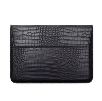 Étui pour ordinateur portable en cuir à motif crocodile PU, logo personnalisé, housse de protection, plusieurs couleurs, fermeture magnétique, sacs pour ordinateur portable de 13 pouces