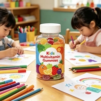Gummies multivitaminées OEM pour enfants – Vitamines D, C, E, complexe B, zinc – Complément à croquer saveur baies – Favorise la croissance et l'immunité