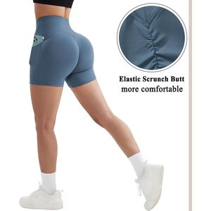 กางเกงขาสั้น FOXA Spandex สำหรับผู้หญิง เอวสูง กระชับสัดส่วน เหมาะสำหรับโยคะและออกกำลังกาย มีกระเป๋า - Product Image 4