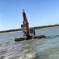 Ponton de dragage robuste de 30-40 tonnes pour l'extraction minière en eaux profondes, la construction de bassins de traitement des eaux usées et de barrages, personnalisable