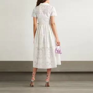 Nuevo Vestido de Verano con Logotipo Personalizado, Vestido de Negocios sin Mangas con Botones, Vestido de Lino y Algodón con Escote Redondo para Mujer - Product Image 2