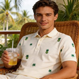 Custom OEM Polyester Spandex Fashion Golf Shirts 4 Way Stretch Men's Short Sleeve Sports Hawaiian UPF 50+ Polo Shirts