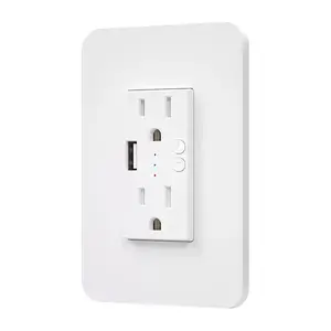 OSWELL Receptacle Light Switch Universal Electrical Multiple Plug Power Wall Socket with USB Ports Charger