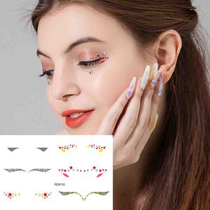 Adesivi per il trucco degli occhi <span class=keywords><strong>arcobaleno</strong></span> europei personalizzati tatuaggio temporaneo decorazione viso Eyeliner tatuaggio per feste OEM Friendly - Product Image 2