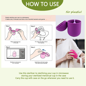 <span class=keywords><strong>Copa</strong></span> <span class=keywords><strong>Menstrual</strong></span> de silicona médica personalizada al por mayor y vidrio esterilizador - Product Image 5