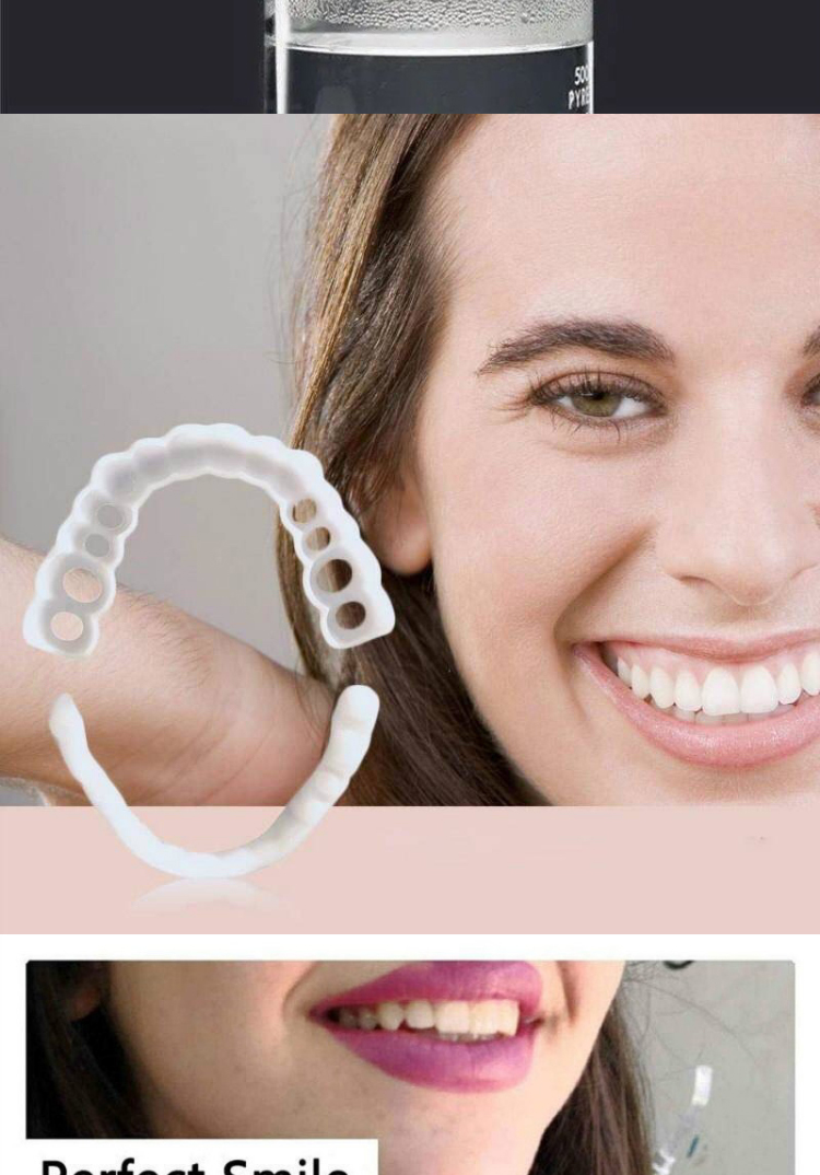 2021 New snap smile customized label Upper lower False teeth cover Perfect Smile Veneers Comfort Fit Flex Denture braces