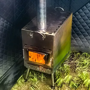 Smokeless Wood Burning Sauna Stove Cheaper Camping With Long Chimney For Outdoor Ice Fishing Furnaces Oven Sauna Furnace Stoves