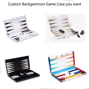 Từ thanh lịch lucite rõ ràng Acrylic backgammon bộ màu đen và trắng màu xanh hồng lucite backgammon Bộ - Product Image 3