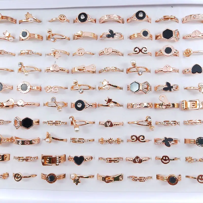 Mixed Lot Rings Bohemian Jewelry Golden Silver Plated Mix Style Finger Rings For Women Gift Jewelry