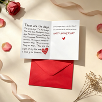 Cartes de vœux pour anniversaire de mariage, 7x4 pouces avec enveloppe, vente en gros d'usine, acceptation de la conception personnalisée