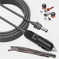 Kabel Starlink JS Mini 10m 12V-24V 3A Pengisian Cepat 100W Tahan Air Selubung PVC Ekstensi Daya DC Komputer Pemantik Rokok Mobil
