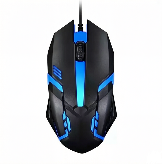 Wired Optical Mouse Notebook Desktop Computer Flat Gaming Right-Handed 3 Buttons Home Office Business V1-1 USB 2.0 LED Color Box
