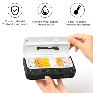Distributeur <span class=keywords><strong>de</strong></span> pilules intelligent portable avec alarme, organiseur <span class=keywords><strong>de</strong></span> médicaments avec <span class=keywords><strong>7</strong></span> alarmes par jour, boîte à pilules intelligente avec 6 compartiments - Product Image 2