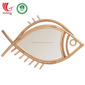 2020 superventas espejo de ratán tejido a mano decoración colgante de pared estilo de diseño minimalista para dormitorio Oficina al por mayor de Vietnam - Product Image 3