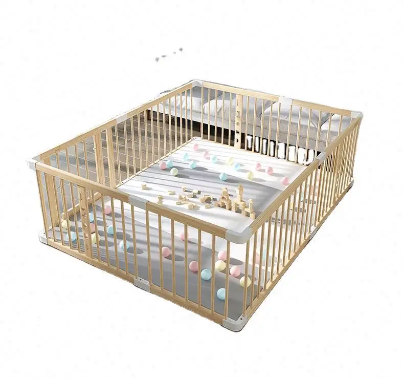 YQ JENMW Modern fashion baby crawling toddler playpen children solid wood safety protection game fence