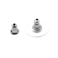100 pcs/lot Anti-perte en acier inoxydable insérer balle bouchon d'oreille bouchons arrière pour bricolage boucles d'oreilles bijoux résultats accessoires