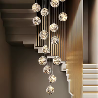 Lustre en verre moderne Boule de verre Lampe suspendue Grande lampe suspendue Villa Escaliers Restaurant Salon Suspension