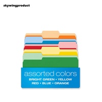Skywingproduct Paquete de 12 colores surtidos Reforzado Carpeta de archivos de papel de tamaño carta de 2 capas Carpeta de Manila surtida de 1/3 cortes