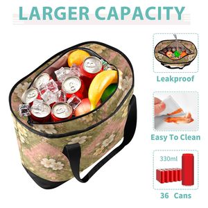 Wholesale Custom Printed Insulated Tote Cooler Bag Large 36-Can Reusable Soft Lunch Bag with PEVA Lining for Picnic & Beach - Product Image 4