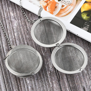 Bola de té de acero inoxidable con cadena, superficie pulida para infusión de té, uso doméstico, estilo sencillo, grado 304 - Product Image 5